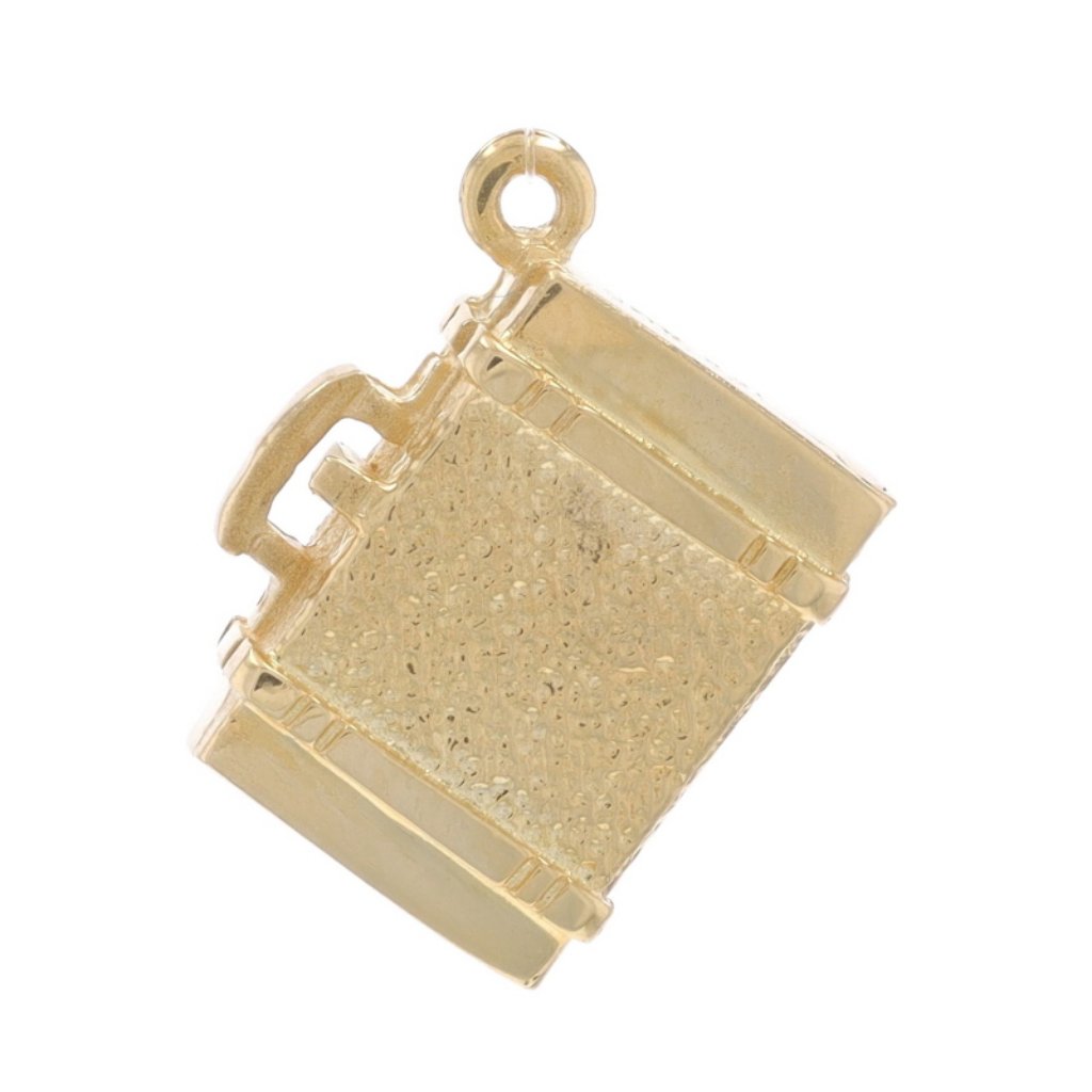 Yellow Gold Briefcase Charm - 14k Business Professional Textured
